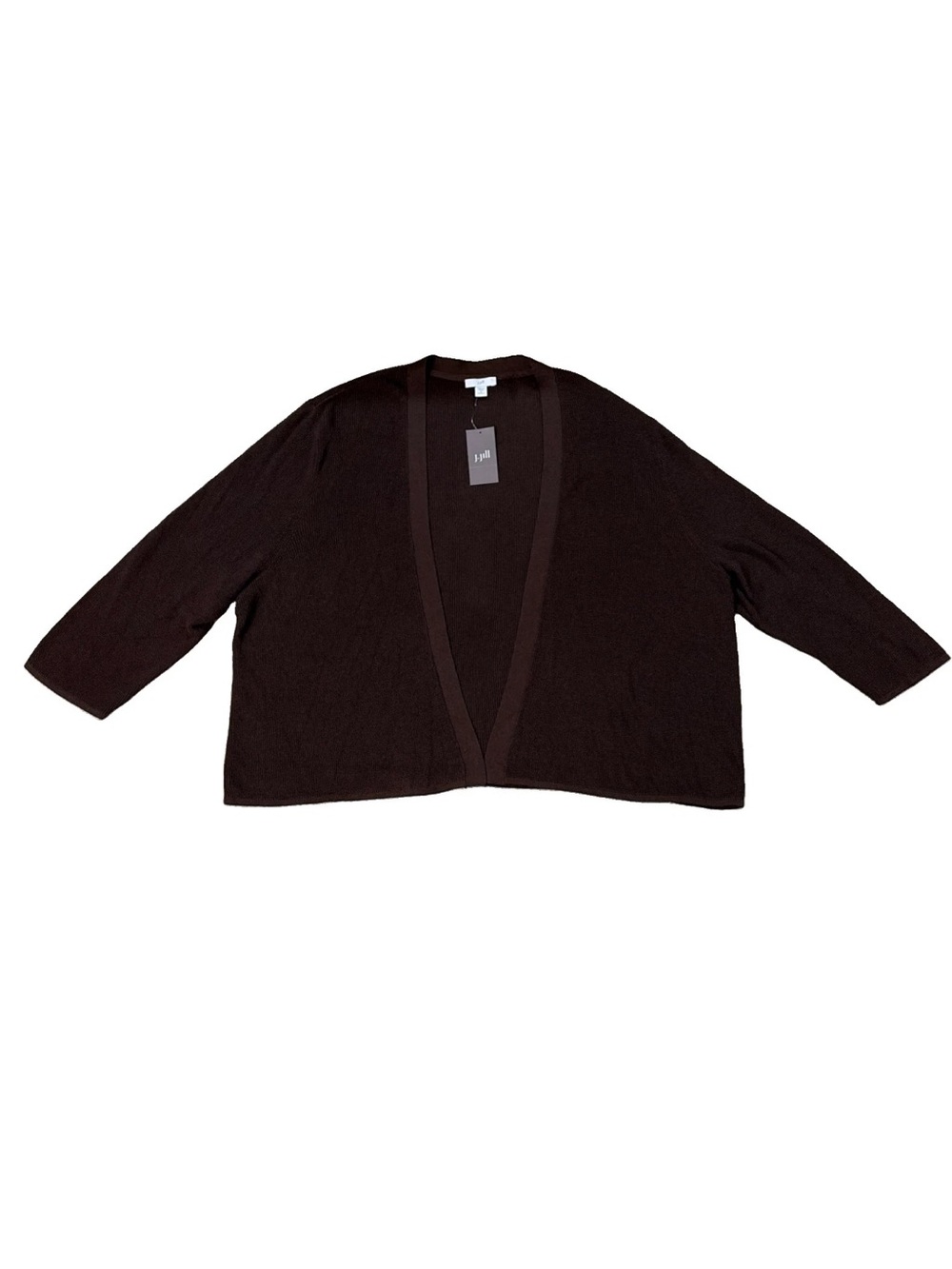 J. Jill 2X Brown Open Front Cardigan Sweater in Color KONA - New! - Women's Plus